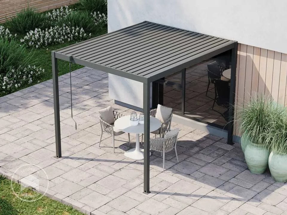 PRIMEYARD Pergola 3x2,5m, tetto lamellare, antracite - (GFPV01105)