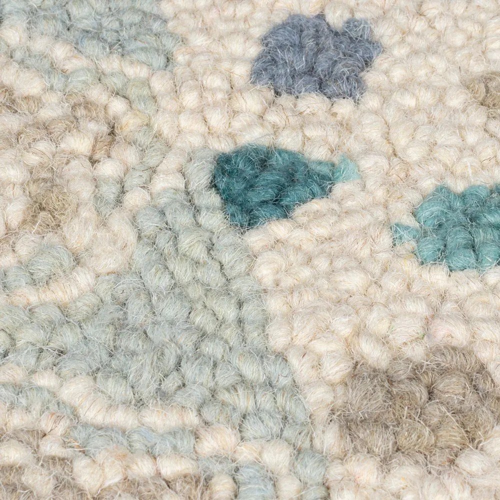 Tappeto blu/beige in lana tessuto a mano 120x170 cm Eloise Patchwork – Flair Rugs