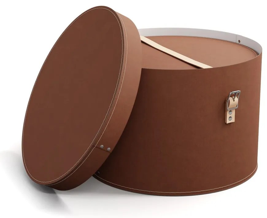 Scatole in set con coperchio/decorative marroni in cartone 2 pz ø 37,5x25 cm Rut Restore Paper Laminate – Bigso