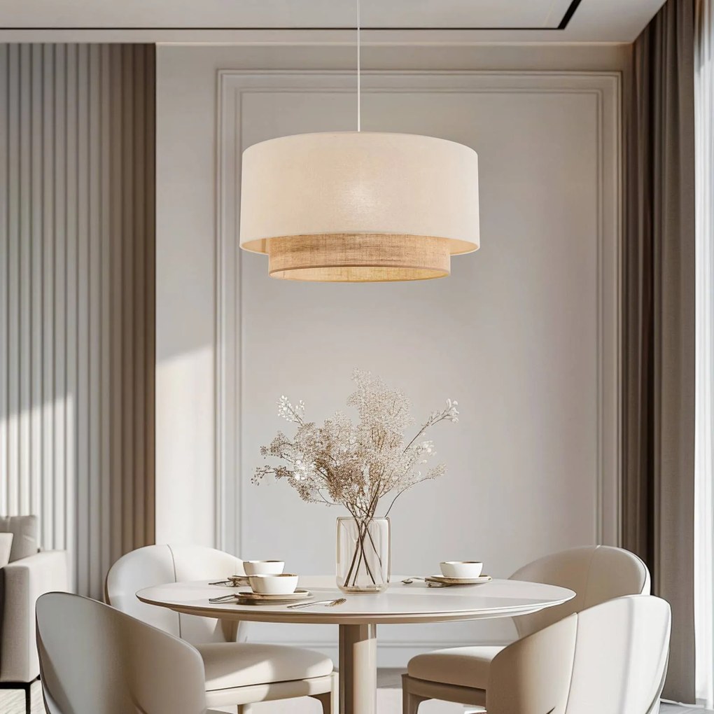 Duolla Lampada a sospensione Boho, Ø 60 cm 1 luce ecru/juta marrone