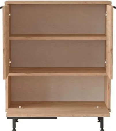 Scarpiera Da Ingresso Mobile Multifunzione 75x36x90 Con Piedini Neri Ocean Legno