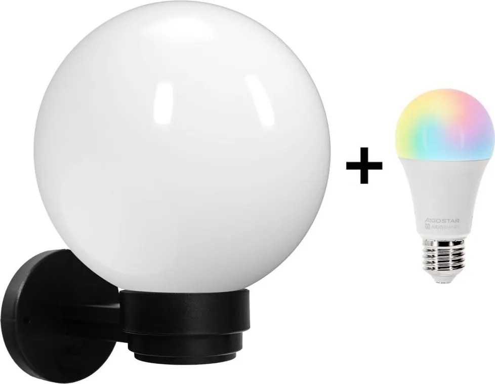 Brilagi-LED RGBW Applique da esterno HARBOR 1xE27/9W/230V IP33 nero/bianco