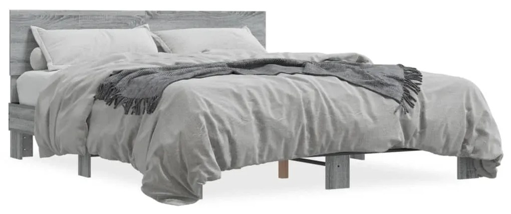 Giroletto Grigio Sonoma 160x200 Cm İn Legno Multistrato Metallo /