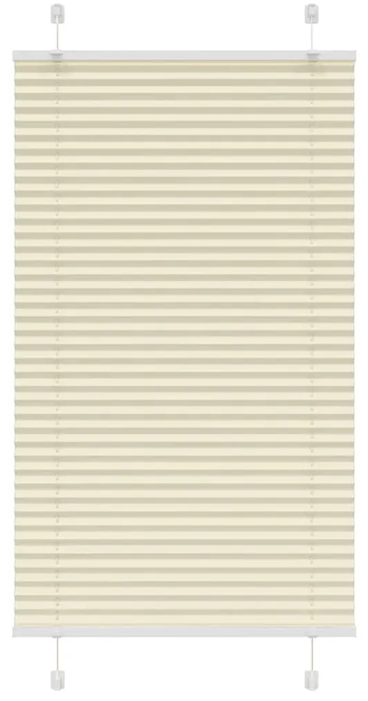 Tenda Plissettata Crema 75x150 Cm Larghezza Tessuto 74,4 Cm /