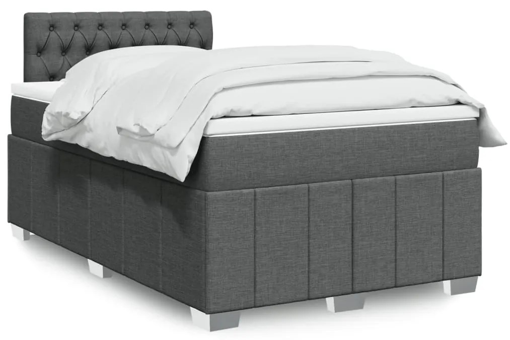 Giroletto A Molle Con Materasso Grigio Scuro 120x190cm Tessuto /