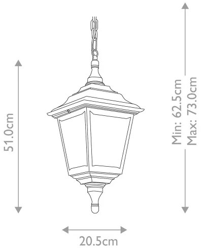 Elstead KERRY-CHAIN - Lampadario da esterno KERRY 1xE27/100W/230V IP44
