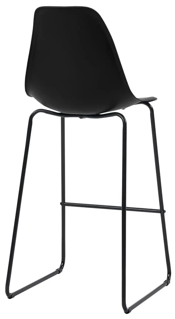Sedie da bar 2 pz nere in plastica
