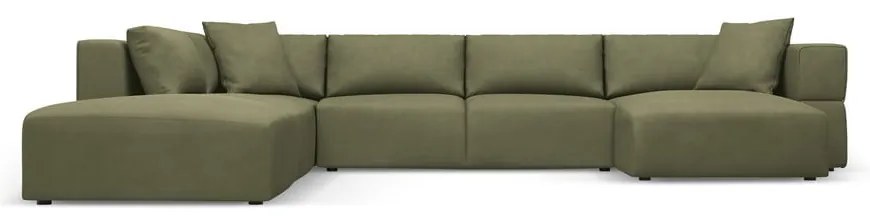 Divano a U angolare verde chiaro, angolo sinistro Esther - Milo Casa
