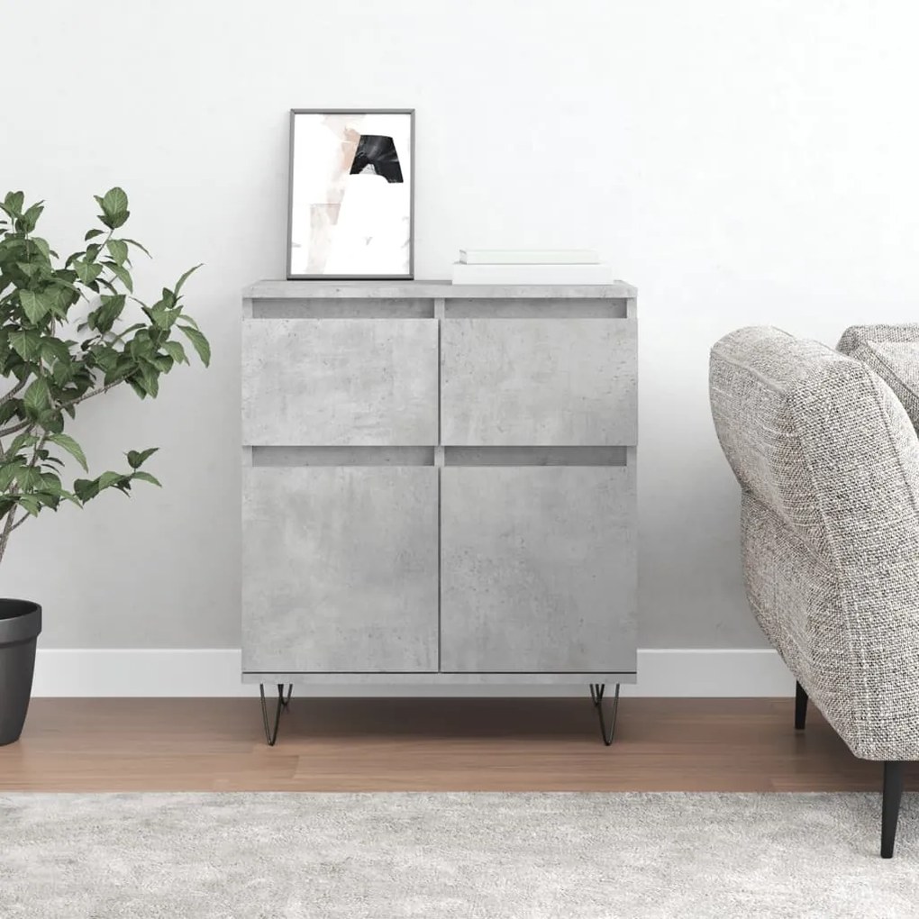 Credenza grigio cemento 60x35x70 cm in legno multistrato