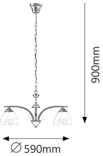 Rabalux 7203 - Lampadario a sospensione con catena TRISTAN 3xE14/40W/230V