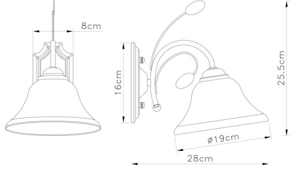 Globo 69007-1W - Applique POSETS 1xE27/60W/230V