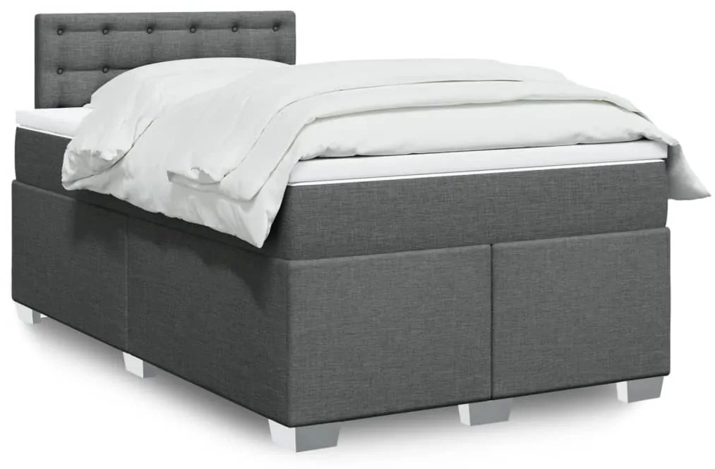 Giroletto A Molle Con Materasso Grigio Scuro 120x200 Cm Tessuto /