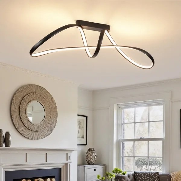 Brilagi-LED Plafoniera dimmerabile TWISTER LED/60W/230V 3000-6000K nero + telecomando