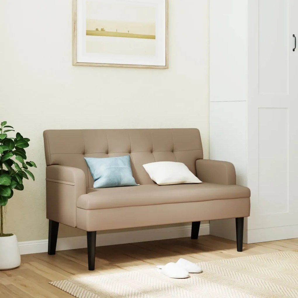 Panca Con Schienale Cappuccino 112x65,5x75 Cm İn Similpelle /