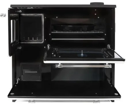 Cucina A Legna Stufa 9 Kw Nera Beatrice Glass L87xP51xH79 Ecodesign 4 Stelle