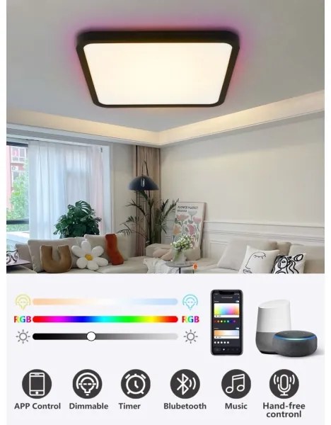 Immax NEO 07167-B40-LED RGBCCT Lampada dimmerabile 50W/230V Wi-Fi Tuya black+TC