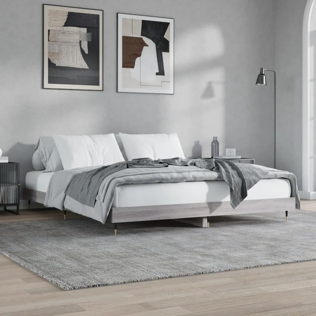Giroletto Senza Materasso Grigio Sonoma 160x200 Cm Truciolato /