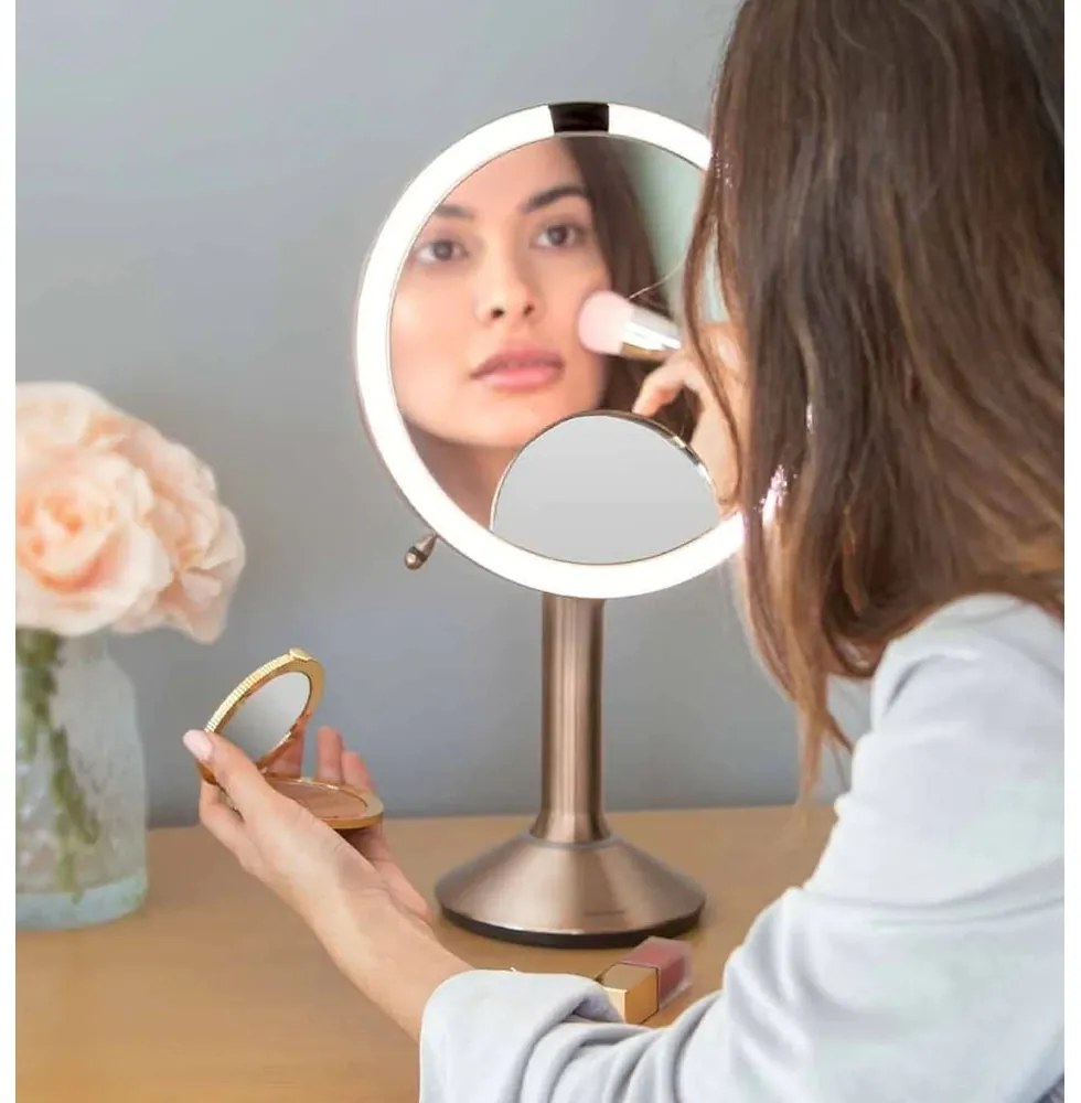 Specchio per make-up con illuminazione/con ingrandimento (5x) ø 20 cm Sensor Trio – simplehuman