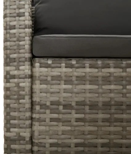 Set Divani da Giardino 4 pz con Cuscini in Polyrattan Grigio