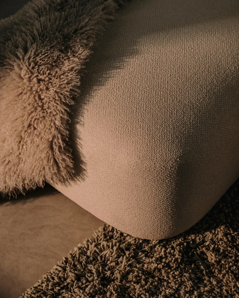 Kave Home - Divano modulare Martina 3 posti con chaise longue sinistra écru 287 cm