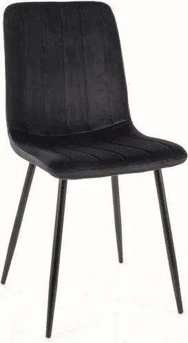 Sedia Alan in velluto nero Blu19