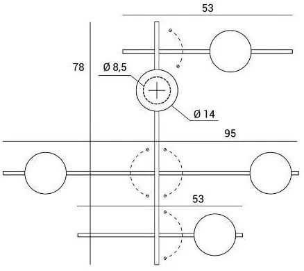 Mikado parete/soffitto 5 luci