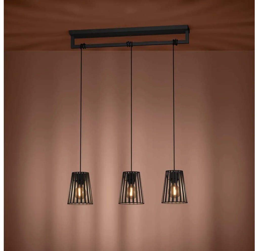 Eglo 390003 - Lampadario a sospensione con filo BOGOTA 3xE27/40W/230V nero
