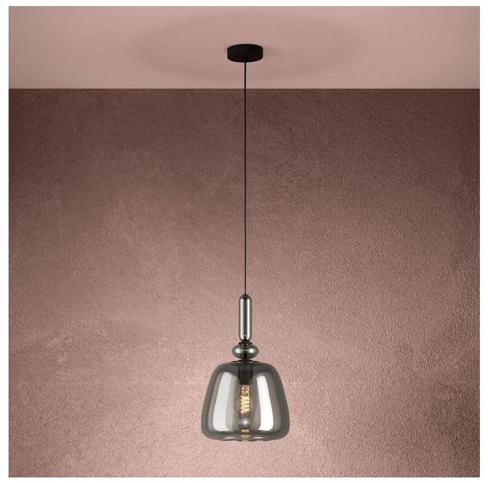Eglo 39997 - Lampadario a sospensione con filo BOVINO 1xE27/40W/230V fumé