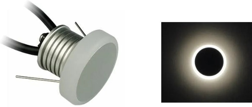 Faretto LED 1W IP65 Tondo Luce Laterale - Professional Colore Bianco Naturale 4.000K
