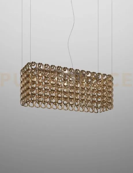 Giogali sospensione r1b cristallo oro e cromo lucido 10 luci attacc...