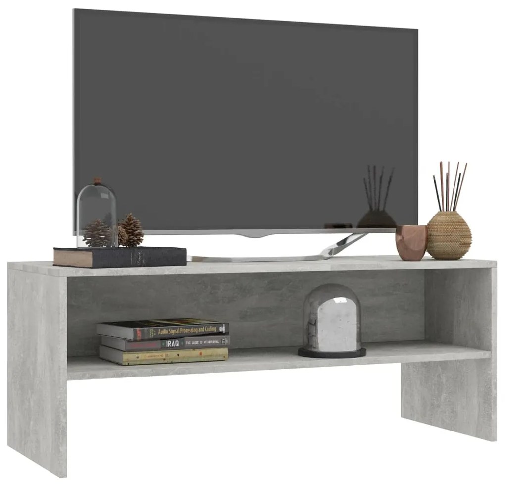 Mobile tv grigio cemento 100x40x40 cm in truciolato