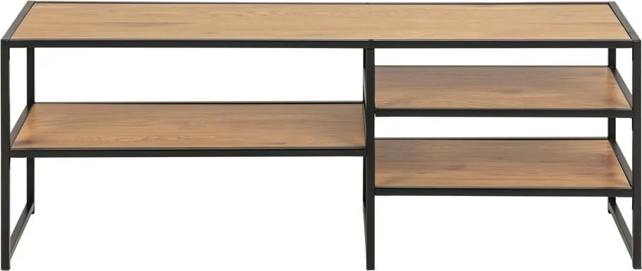 Mobile TV nero-color legno naturale effetto rovere 120x46 cm Seaford - Actona