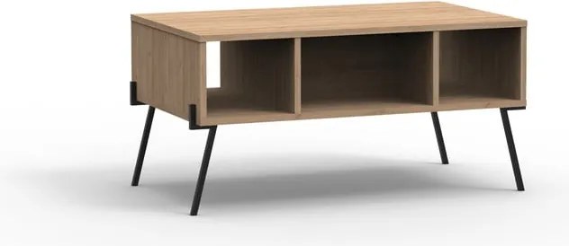 Tavolino da salotto di colore naturale con effetto rovere 60x100 cm Evan – Marckeric