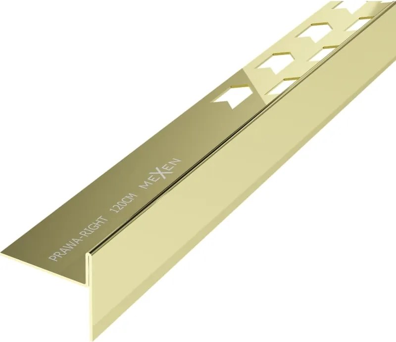 Mexen Line-B lista gocciolatoio per pavimento 120 cm destra, oro - 185001120R