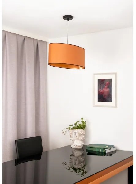 Duolla - Lampadario a sospensione con filo OVAL VEGAN 1xE27/15W/230V marrone