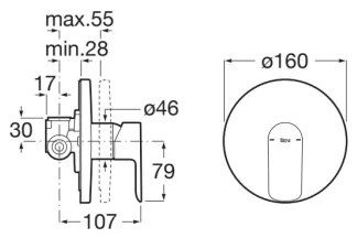 Roca A5A226EC00 - Miscelatore doccia per installazione ad incasso CALA, finitura cromo lucido