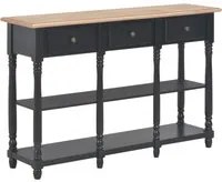 Tavolo Consolle Nero 110x30x76 cm in Legno Multistrato 354327