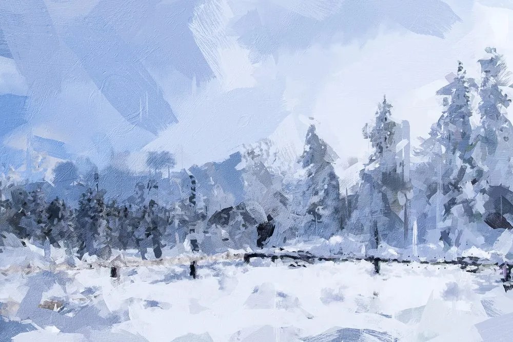 Quadro su tela – Neve nel bosco