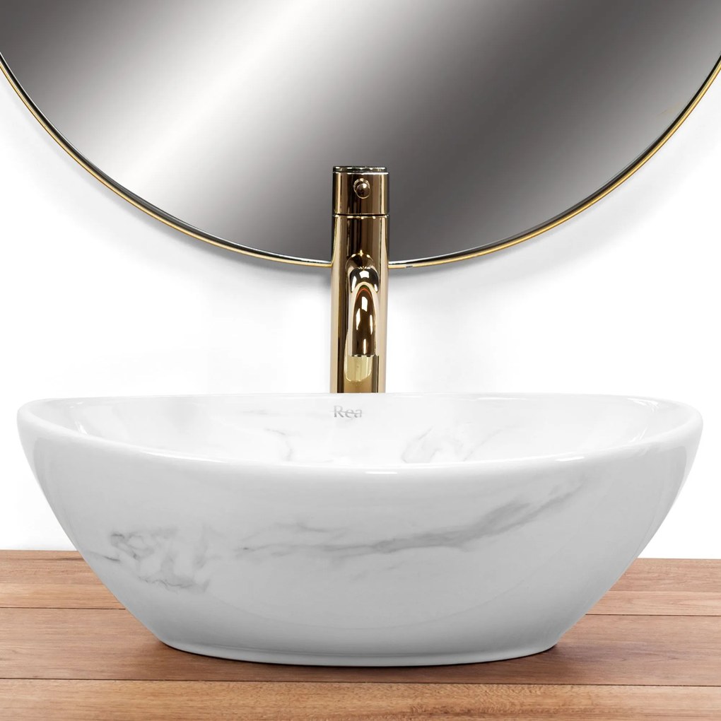 Lavabo da appoggio Rea Sofia Nature Marble