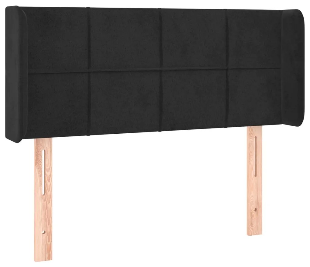 Testiera a led nera 103x16x78/88 cm in velluto