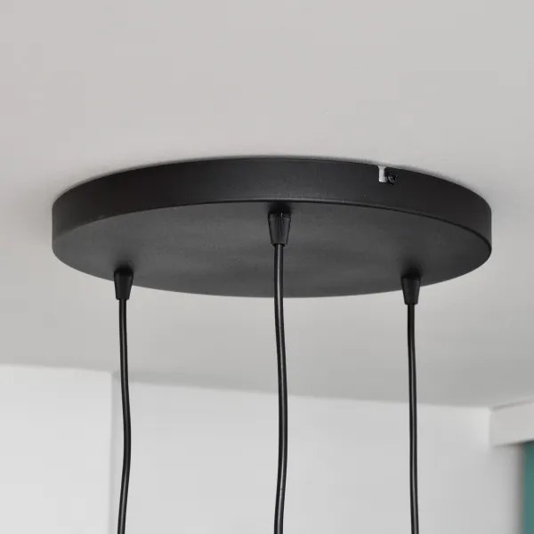 Lampadario LED a sospensione con filo MERCURE 3xE27/15W/230V ø 50 cm nero