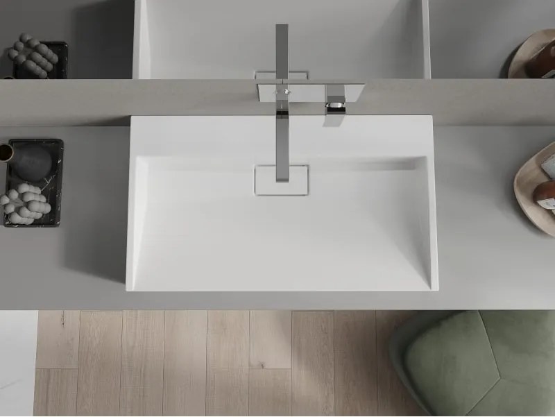 Mexen Ava lavabo da appoggio in conglomerato B/O 80 x 46 cm, bianco - 23018000