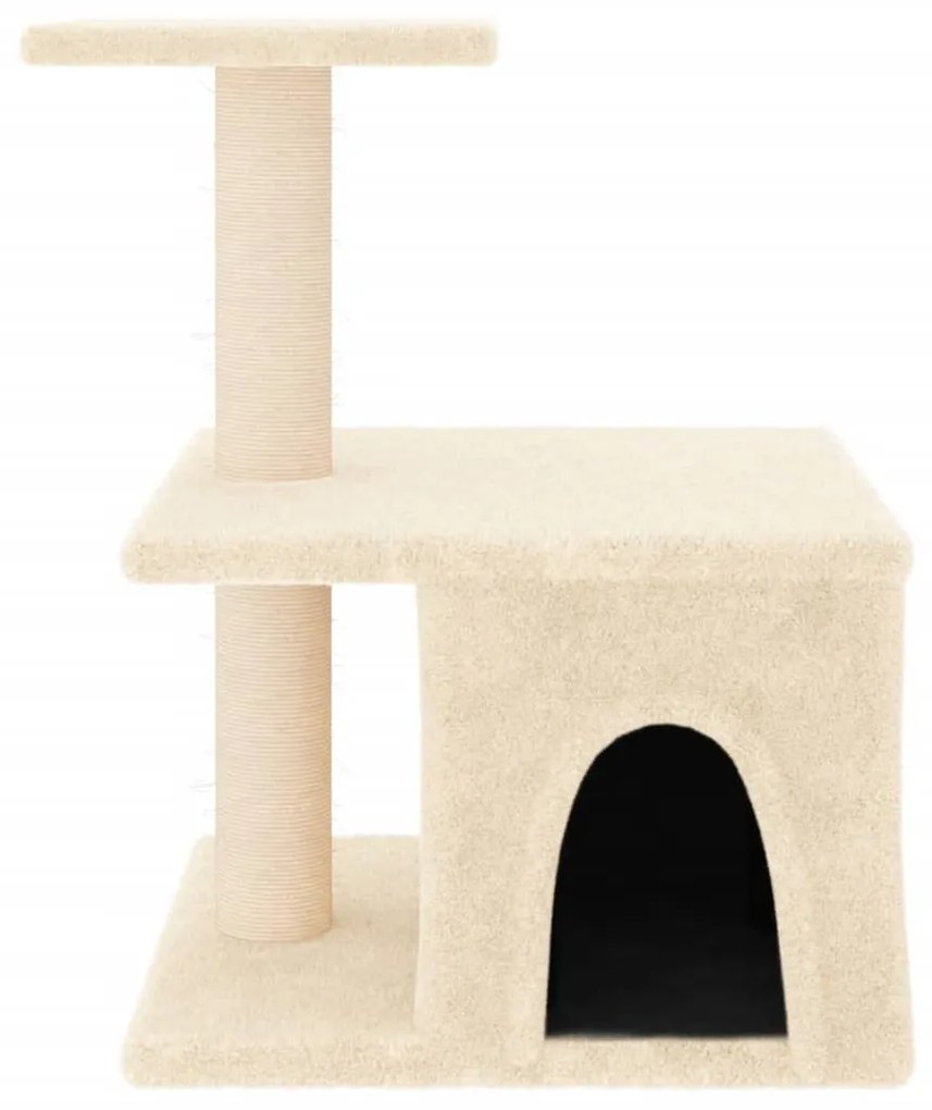 Albero per gatti con tiragraffi in sisal crema 48 cm