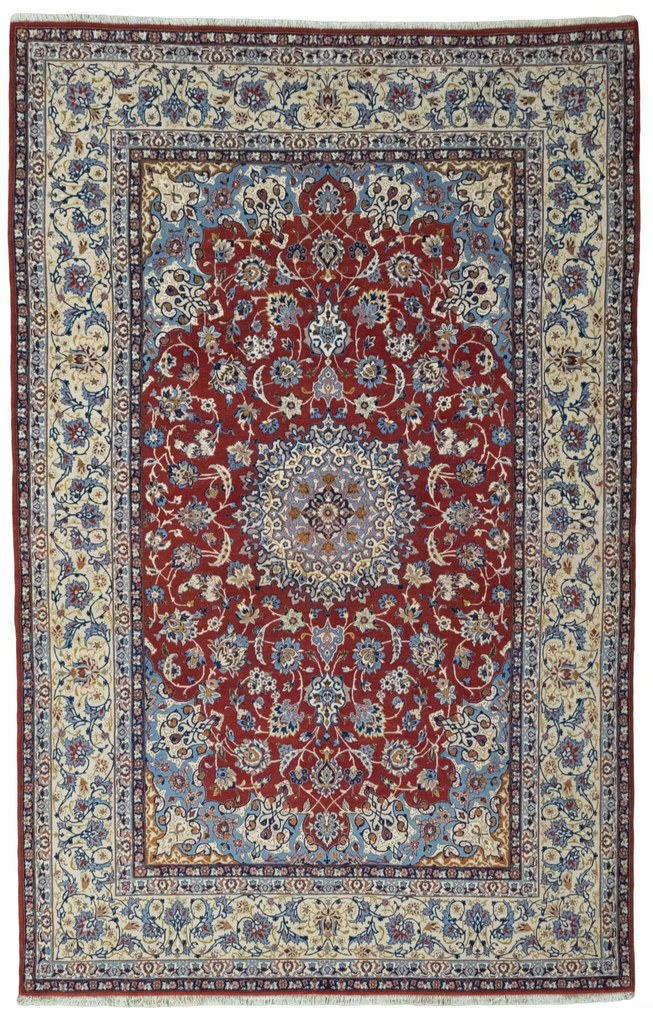 Isfahan Tappeto persiano 150x230 Rosso (Iran) Annodato A Mano