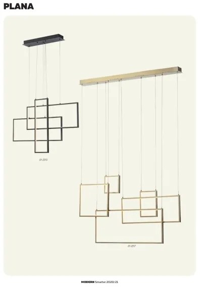 Redo 01-2317 - Lampadario dimmerabile a LED su cavo PLANA LED/80W/230V oro