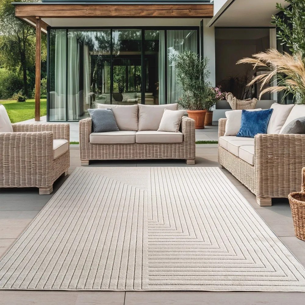 Tappeto da interno ed esterno color crema 280x370 cm Nova 1202 – Ayyildiz Carpets