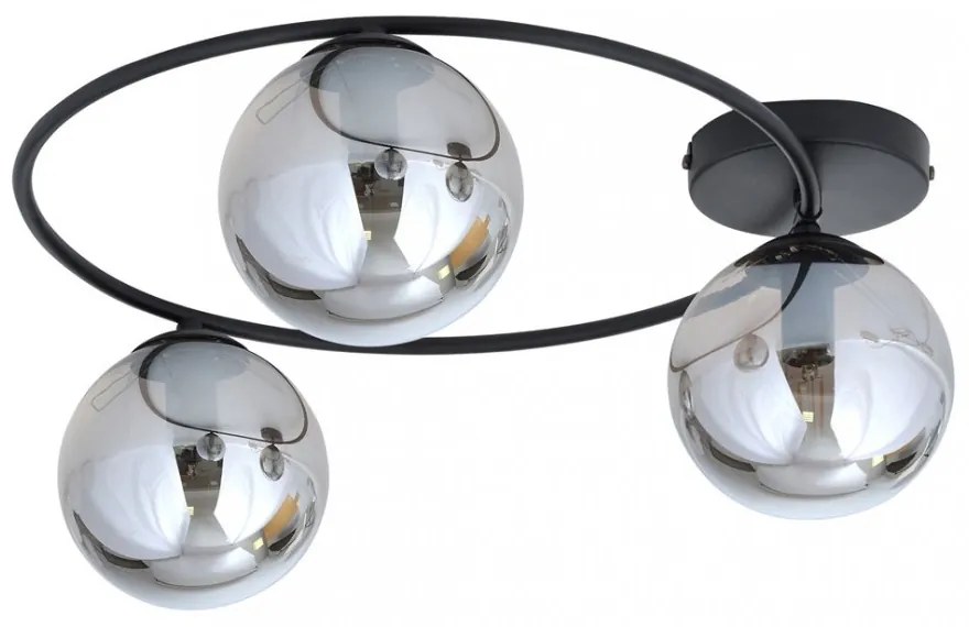 Lampada da soffitto in acciaio SOPRA 3 da interno 3xE14 Colore del corpo Nero e Grafite
