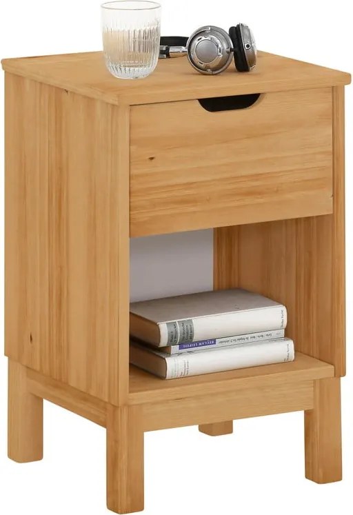 Comodino colore naturale in legno di pino Post - Støraa