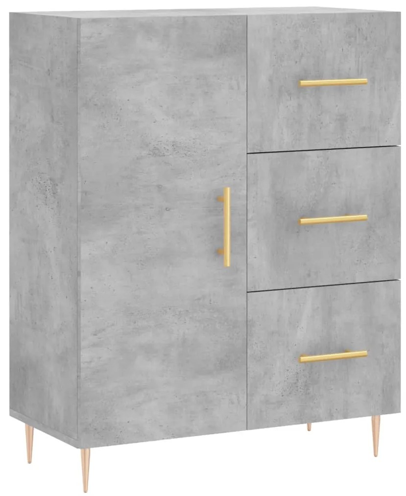 Credenza Grigio Cemento 69,5x34x90 cm in Legno Multistrato