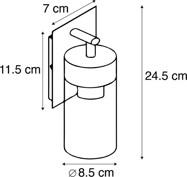 Lampada da parete esterna moderna intelligente nera con wifi ST64 - Rullo